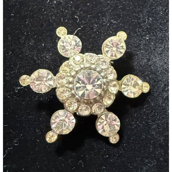 Vintage Rhinestone Starburst Brooch Pin - Picture 3 of 3